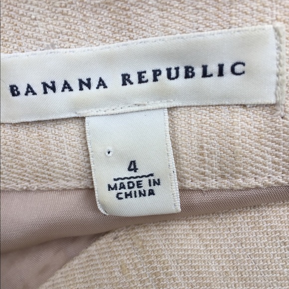 Banana Republic Classic cream nubby silk pleated mini skirt,HP25x2 - Picture 2 of 8